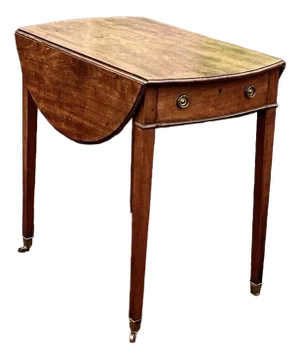 Antique Mahogany Side Table with Drawer and Fold Out Flaps