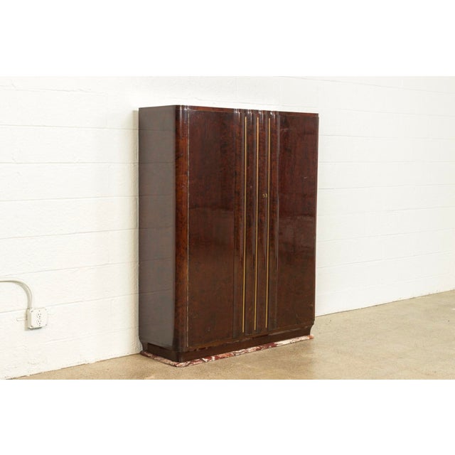 1920s Art Deco Burl Wood & Bronze Bar With Marble Base Chairish