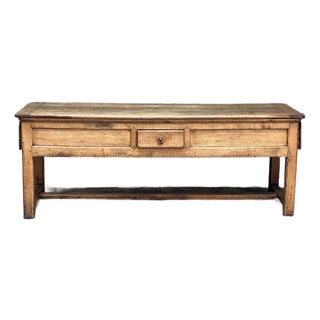 19th C French Draper’s Table Farmhouse Harvest Work Table 83” For Sale