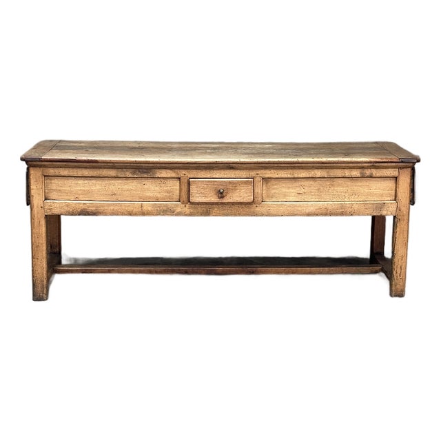 19th C French Draper’s Table Farmhouse Harvest Work Table 83” For Sale