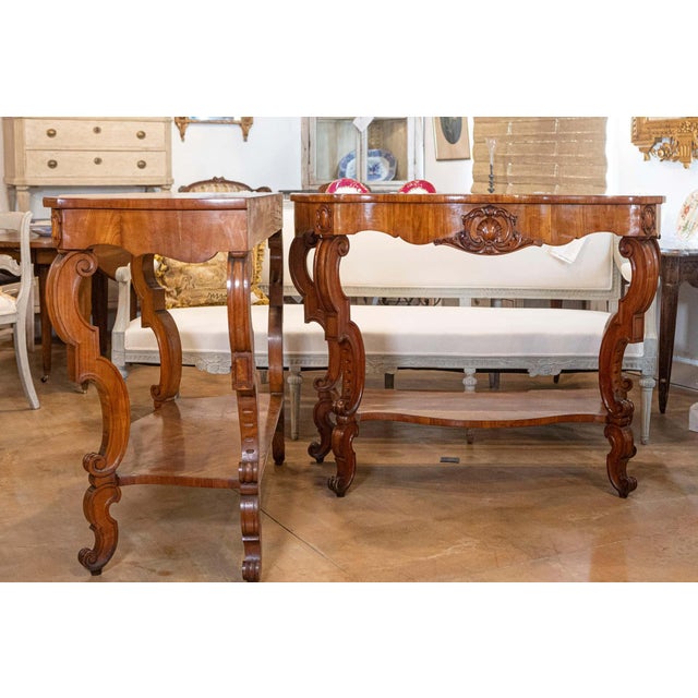 19th Century Pair of Italian Louis Philippe Consoles Circa 1860 For Sale - Image 12 of 16