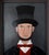 Matt Rix, Naive Portrait of Victorian Gentleman in Top Hat, Oil on Board, Framed For Sale - Image 4 of 14