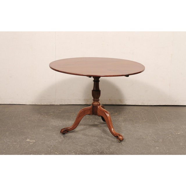 19th Century 19th Century English Antique Tilt-Top Pedestal Table For Sale - Image 5 of 10