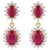 Natural Ruby & Diamond Earring in 14k Gold For Sale - Image 4 of 8