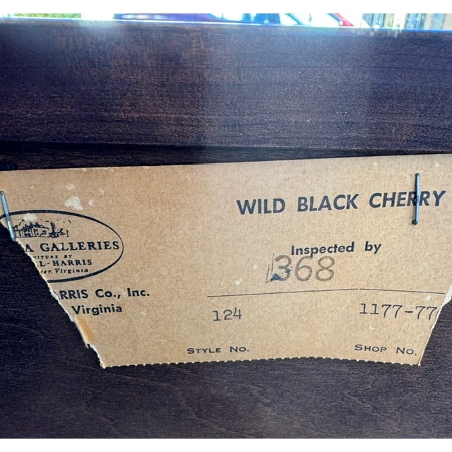 Late 20th Century Henkel Harris Solid Black Cherry 10 Drawer Double Dresser With Mirror For Sale In Boston - Image 6 of 11
