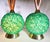A pair of Retro Green Spaghetti String Table Lamps with Walnut Wood Necks and brass details. A great matching set in very...