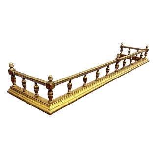 Victorian Brass Fireplace Fender For Sale