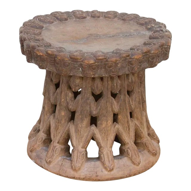 Oxidized Wood African Ceremonial Stool For Sale