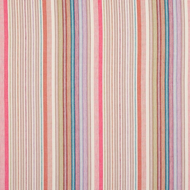 Schumacher X A Rum Fellow Ripple Stripe Fabric in Macaroon For Sale