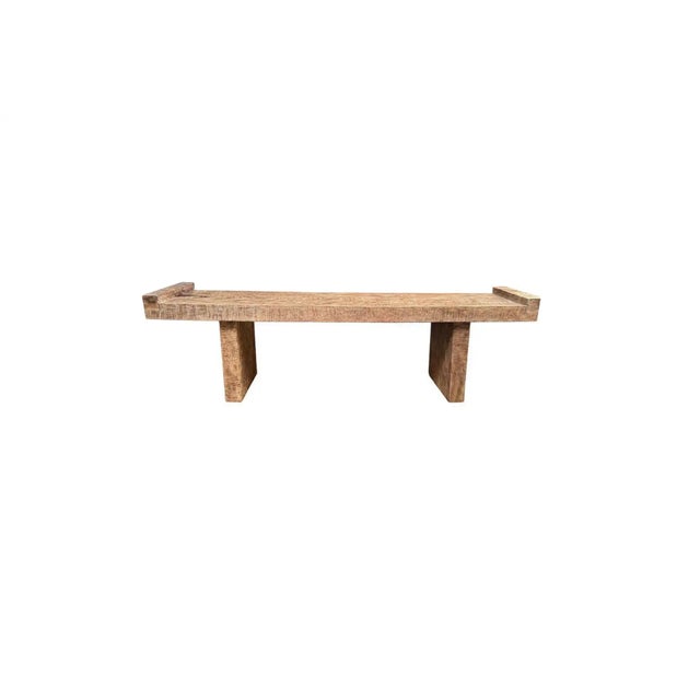 Sculptural Mango Wood Bench Hand-Crafted, Modern Organic For Sale - Image 6 of 7