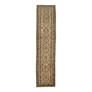 1960s Vintage Malayer Brown Handmade All-Over Wool Runner