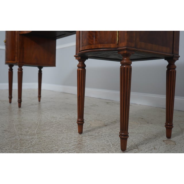 1990s Maitland Smith Sheraton Style Kneehole Design Mahogany Sideboard For Sale - Image 9 of 18