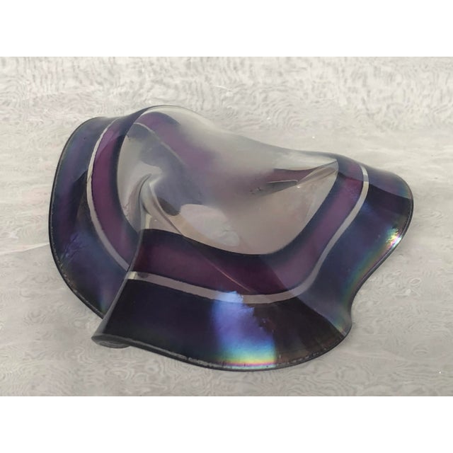 1990s Laurel Fyfe Slumped Glass Art Sculpture Bowl For Sale - Image 11 of 13
