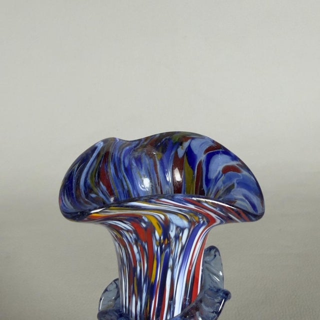 Glass Italian Modern Murano Glass Vase from Fratelli Toso, 1970s For Sale - Image 7 of 13