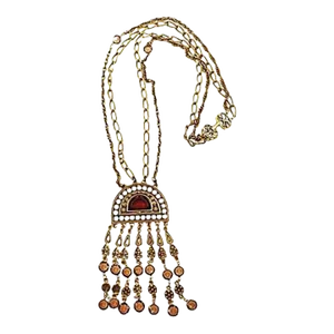 1960s Goldette Faux-Topaz Pendant Necklace