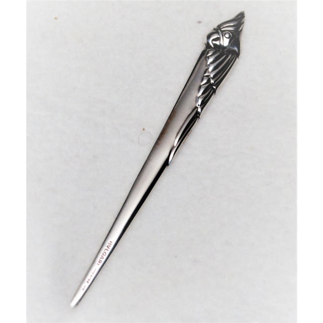 Bulgari 1970s Bvlgari Bulgari Roma Sterling Silver Parrot Head Bird Letter Opener For Sale - Image 4 of 6
