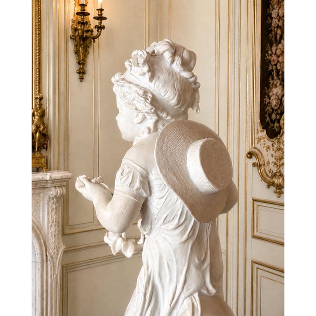 19c Royal Worcester Victorian Off White Parian Flower Girl For Sale - Image 9 of 13