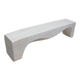 Modern White Sculpture Bench 70" Inch Long For Sale