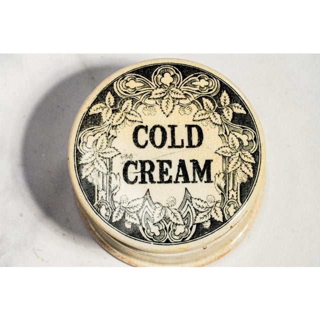 Shop Tools A charming piece of English Victorian vanity and apothecary history, this antique lidded pot was originally...