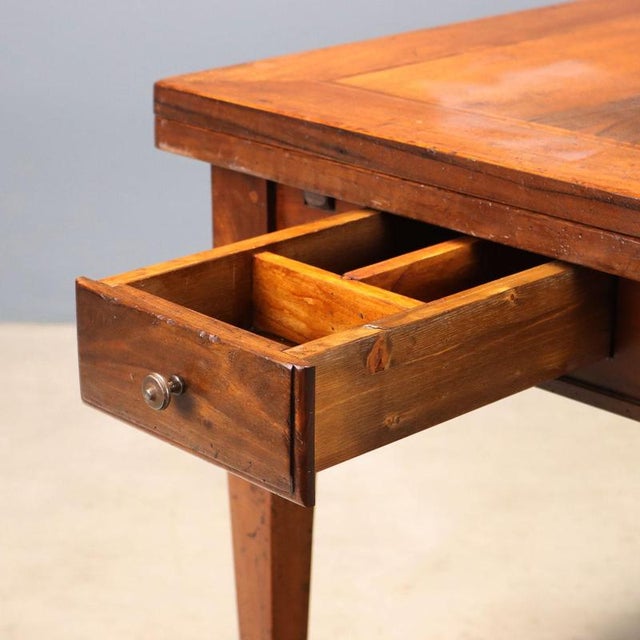 Directoire Walnut Table with Maple Inlay For Sale - Image 3 of 9