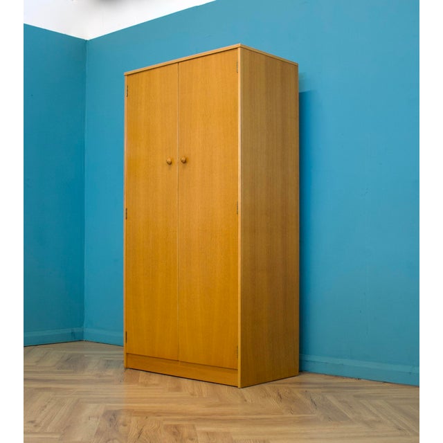 Mid-Century Modern Vintage Oak Wardrobe from Herbe, 1960s For Sale - Image 3 of 9
