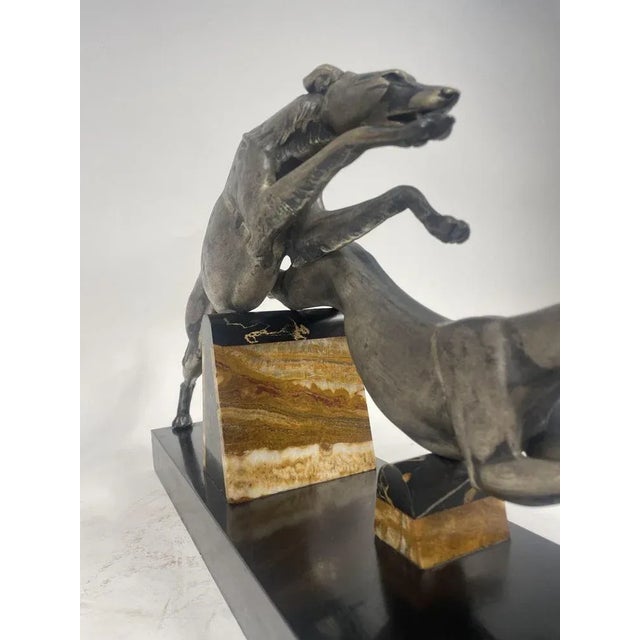 Silver and Silver Metal Racing Greyhounds, 1920s For Sale - Image 9 of 12