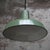Vintage French Industrial Green Enamel Pendant Light For Sale - Image 4 of 5