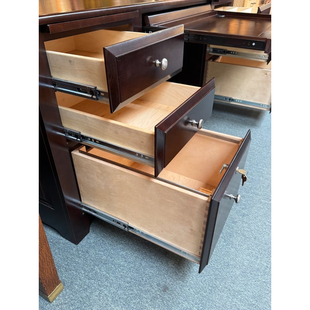 Pederesen's Furniture Company Executive Desk With Locking Key For Sale - Image 9 of 13