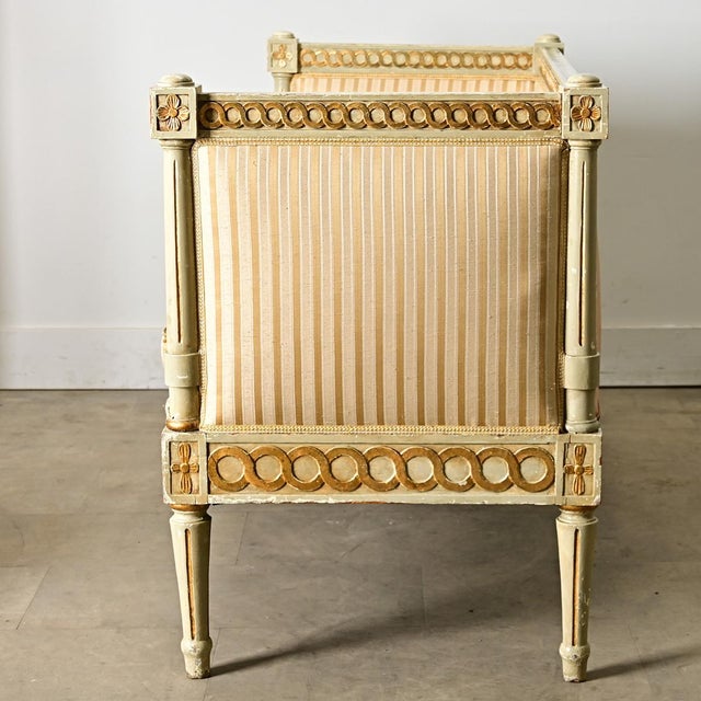 Swedish 19th Century Painted and Parcel Gilt Settee For Sale - Image 13 of 13