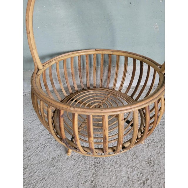 Vintage Wicker Magazine Rack For Sale - Image 5 of 11