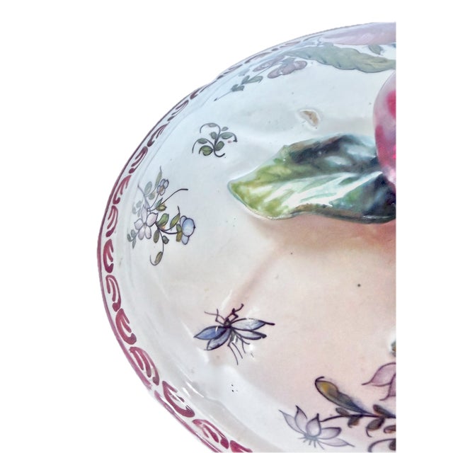 Vintage Handpainted Fruit & Floral Lidded Tureen For Sale - Image 9 of 12