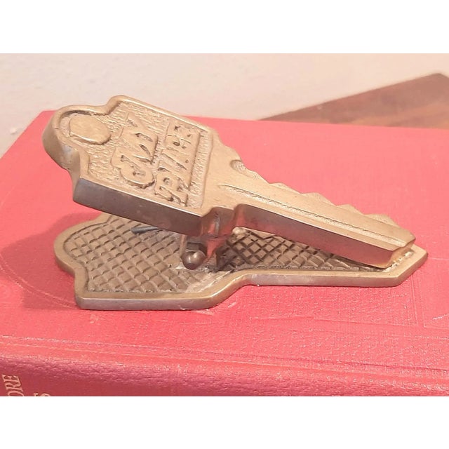 Boho Chic Vintage Brass Key Paper Clip Desk Supply For Sale - Image 3 of 6