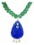 Lapis Peacock Pendant With Emeralds, Diamonds & 14k Gold For Sale