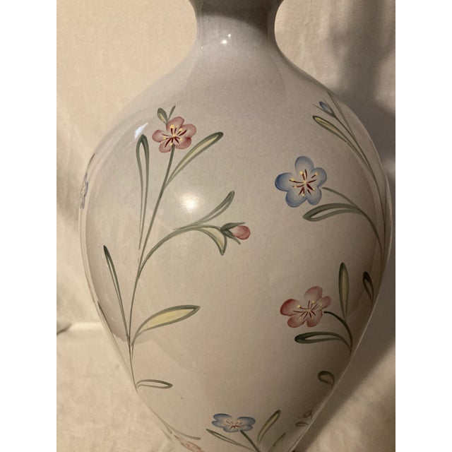 Coastal Vintage 1980s Casual Lamps California Floral Table Lampx. Z For Sale - Image 3 of 6