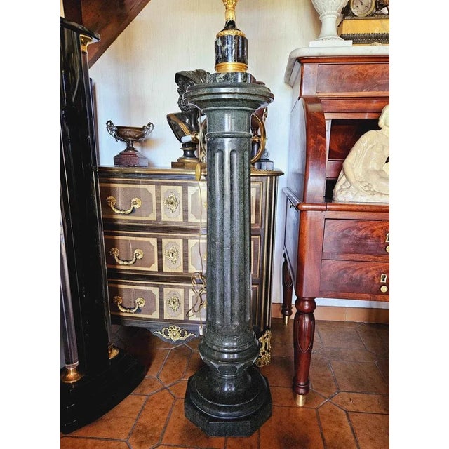 Italian Green Marble Column For Sale - Image 10 of 10