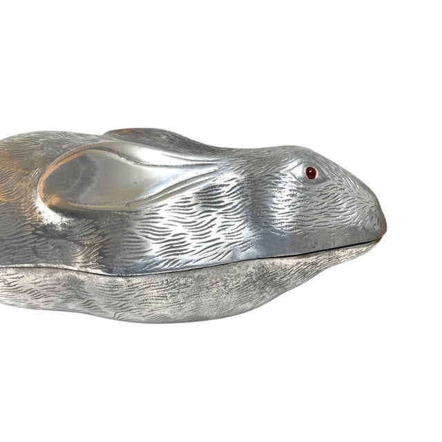 Silver Arthur Court "Rabbit" Wine Cooler Vintage Metal Decor 1980 For Sale - Image 8 of 15