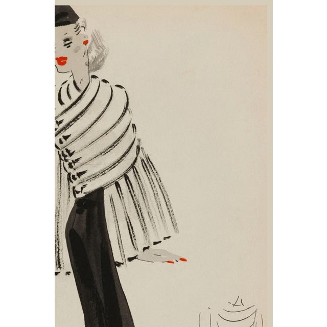 Not Yet Made - Made To Order Vintage French Fashion Wall Art Print – White Coat & Black Dress, 24" X 32" For Sale - Image 5 of 8