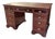 Edwardian Inlaid Mahogany Pedestal Desk with Brown Top For Sale