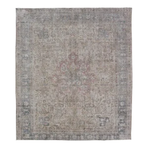 Large Vintage Tabriz Rug in Light Blue and Earth Tones 10' X 12'4
