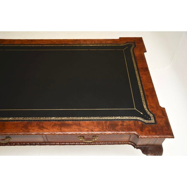 Metal Antique Chippendale Revival Desk from Gillows, 1890s For Sale - Image 7 of 16