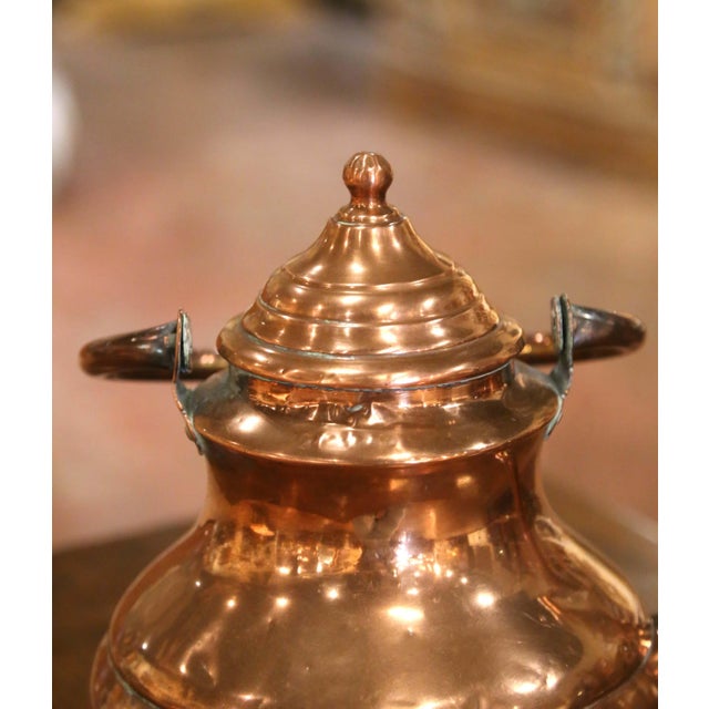 19th Century French Hand-Hammered Copper Tea Kettle With Swing Handle For Sale - Image 4 of 12