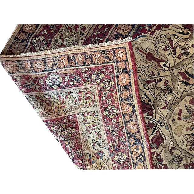 Antique White A 19th Century 7'x 11' Decorative Persian Lavar Kerman Rug For Sale - Image 8 of 9