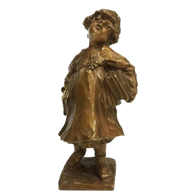 Small French Bronze Figurine by Lucien Alliot For Sale