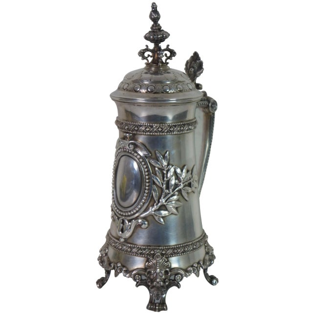 Victorian Antique 19th Century Dutch 800 Silver Baroque Figural Tankard Stein For Sale - Image 3 of 13