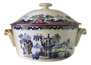 French Soup Bowl with Lid, 1860s