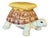 Vintage Hollywood Regency Cast Resin Turtle Garden Stool - Accent Table For Sale