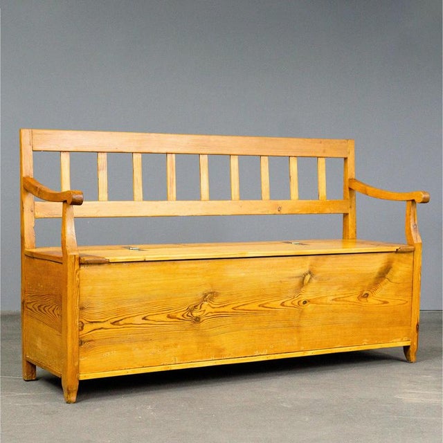 Biedermeier Chest Bench in Pine, 1800s For Sale - Image 17 of 17