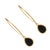 Early 21st Century Black Onyx Gemstone & Gold Dangle Earrings, A Pair For Sale - Image 5 of 6