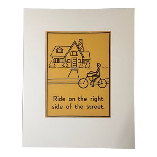 1940s Double-Sided Safety Stick Figure Poster For Sale
