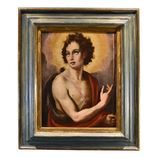 Florentine School Artist, St. John the Baptist, 1500-1600, Oil on Canvas For Sale